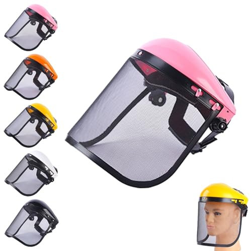 Genérico Casco De Seguridad para Cortadora De Césped De Jardín, Máscara Protectora De PVC Montada En Cabeza De Seguridad Máscara Protectora De Malla De Completa para Desbrozadora Protección Forestal