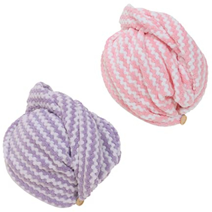 Haartrocknungshaube 2 Stück Polyester für Kinder und Erwachsene | Rosa Violett, für Tägliche Nutzung und Haarwickel, Geeignet für Gesicht und Gym