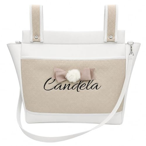 various Bolso Carro Bebe Polipiel Pañalera Organizador Personalizado con Nombre Bordado Bolsa Maternidad Bolso Hospital Bebé con asa larga para colgar