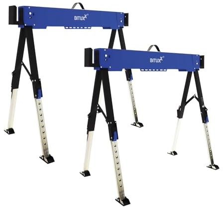 Bituxx 2X Arbeitsbock Bock Gerüstbock Klappbock Tischbock Malerbock 600Kg Klappbar Höhenverstellbar 62-87cm