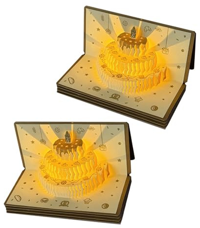 Carte de célébration pliable avec lumière LED dynamique, paquet rouge avec effet lumineux et porte-monnaie d'anniversaire pliable