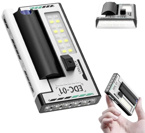 Rechargeable EDC Flashlight 350 Lumens – G5 Magnetic LED Flashlight, 3000mAh, 6 Lighting Modes, Dual Light Source for Outdoor Home Emergency Repair