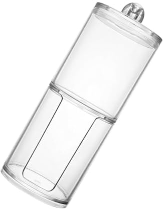 HAPINARY Distributeur Empilable en Plastique Transparent pour Cotons Démaquillants et Boules de Coton, Design Rond Élégant pour Coiffeuse ou Commode