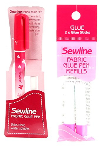 Sewline Stoffklebestifte, Blau, 2 Stück 1 Pen, 1 2-pack Refills blau