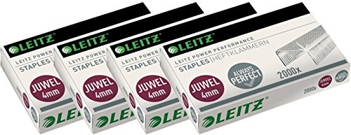 Leitz Heftzange Juwel Metall, 12 Blatt, matt, Nickel (Verzinkt, 4X Heftklammern)