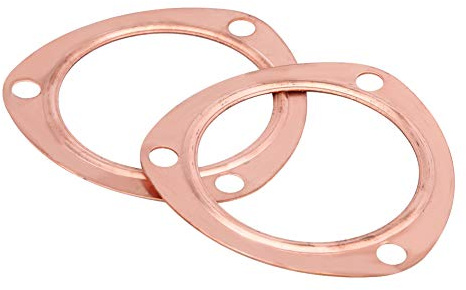 2Pcs Juntas de colector de escape de encabezado de cobre de 3 pulgadas reutilizables para SBC 302 350 454 383 Junta de colector de escape Se adapta a todos los colectores de 3 pulgadas co