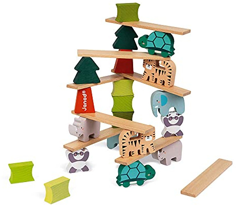 Janod - The Balancing Animals - Balancing Game - Educational and Early Years Game - Teaches Fine Motor Skills - Wwf Partnership- Fsc Certified - Suitable for Ages 2 and Up, J08613