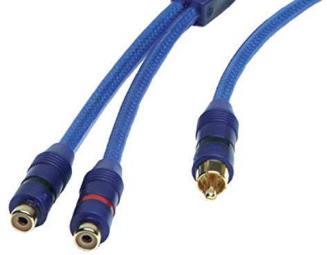 Caliber Adaptateur Y RCA - 15cm, 1 RCA Mâle à 2 Femelles, Double Blindage, Compatible avec Télévision, Lecteur DVD, Haut-parleur, etc.