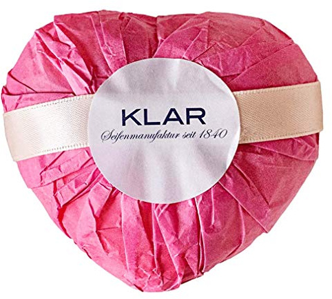 Klar Seifen Herzseife Rosenblüte 165g, Cosmos zertifiziert, palmölfrei