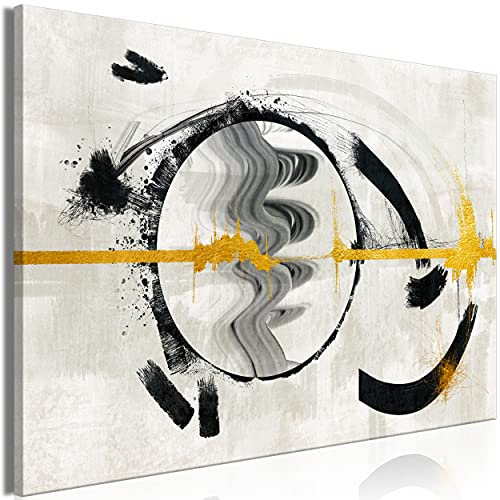 decomonkey Bilder Abstrakt 120x80 cm 1 Teilig Leinwandbilder Bild auf Leinwand Vlies Wandbild Kunstdruck Wanddeko Wand Wohnzimmer Wanddekoration Deko Modern schwarz