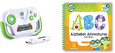 LeapFrog LeapLand Adventures, Kids Game Console, Educational Games Console with 150+ Learning Activities & 460603 Alphabet Adventures Activity Book 3D, Multicoloured