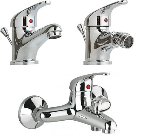 Kiamami Valentina - Ensemble de robinet pour lavabo, bidet et groupe de baignoire chromés | Entrer