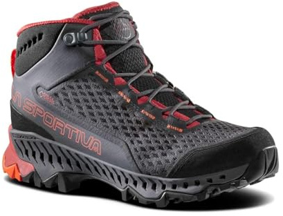 La Sportiva Stream Woman GTX Carbon/Cherry Tomato, Stivali da Trekking Donna, 37.5 EU, Carbon Cherry Tomato, 37.5 EU