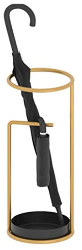 Schirmhalter Regenschirmständer Schirmständer Schirmständer Aus Metall, Nordischer Einfacher Schirmständer, Runder Schirmhalter Für Home-Office-Hotelbars Regenschirmhalter ( Color : Gold+Black , Size