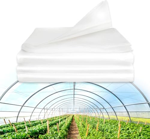 Valibe Bâche en plastique pour serre de 6 mm, 3 x 6 m, film en polyéthylène très résistant, anti-goutte, anti-UV, pour jardin