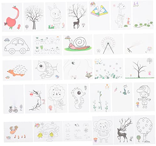 UPKOCH 30 Stk Fingermalkarten für Kinder Fingerzeichenkarten für Kinder pädagogische Kinderfingerzeichnungskarten lustige Fingermalkarten Pigment Fingermalen Spielzeug Eltern-Kind Papier