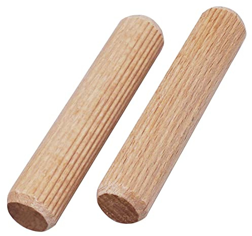 SKIR'CO (50 Stück) Holzdübel 16 x 95 mm, gerillte Holzdübel, geriffelte Stifte für Möbel, gerillte Dübel