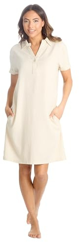 WS-SS24 Ladies Linen Viscose Blend Knee Length Summer Dress Short Sleeve Stone 16