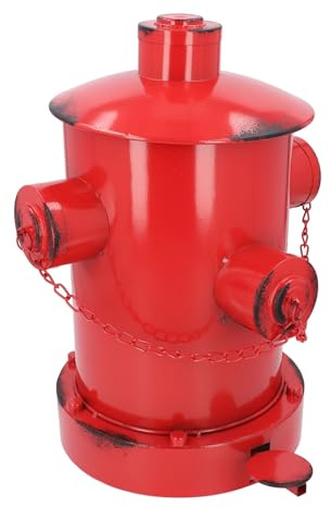 Fockety Poubelle de Bouche D'incendie, Poubelle à Pédale Rétro avec Seau Intérieur, Poubelle Intérieure et Extérieure de Grande capacité, Poubelle en Fer Vintage pour Parc, Jardin,