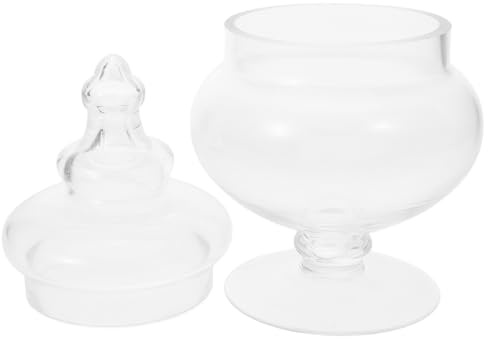 Amosfun Candy Jar Lid Glass Food Storage Jar Dried Fruit Canister Home Storage Container