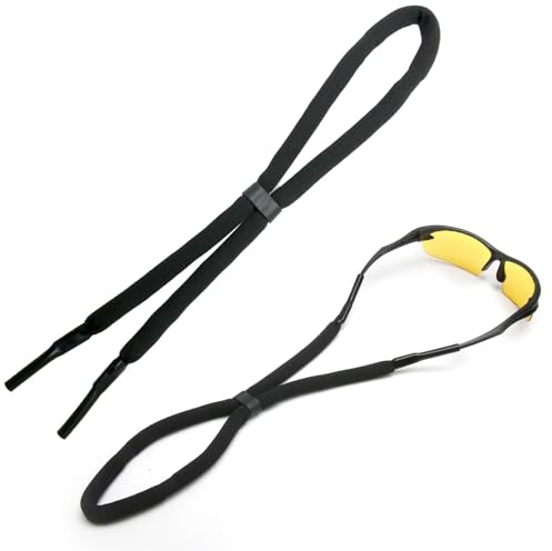 Teuena Confezione da 2 Cordino per Occhiali, Cinturini per Occhiali Sport Regolabile, Laccio Occhiali Sportivi e da Sole, Sicurezza Galleggiante per Occhiali per Sport Acquatici per la Vela e il Surf