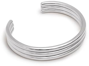 SINGULARU - Brazalete Maxi Line. Acero. Pulsera Maxi y Rígido con Apertura de 3 cm. Talla Única. Joyas para Mujer