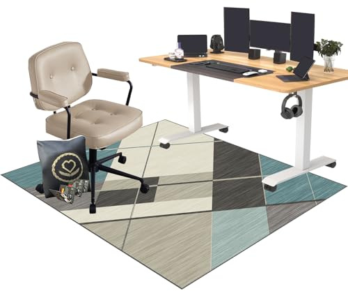EYKWKB Bürostuhl Matte, Gaming Bürostuhl Stuhlmatten, Bürostuhl Unterlage Teppich, 200 x 230 cm Gaming Teppich für Stuhl, Bodenschutzmatte for Hartböden, Schreibtischstuhl Unterlage for Zuhause/Büro