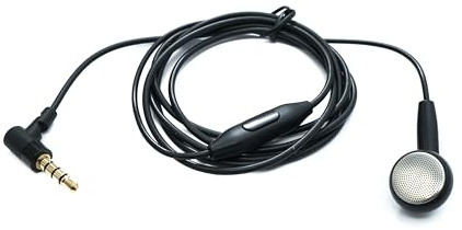 System-S Mono Headset Ohrhörer 120 cm AUX Klinke TRRS 3,5 mm Stecker Winkel Mikrofon