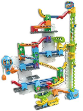 VTech Marble Rush Free Fall Vertical Set, Construction Set for Kids, 93 Building Pieces & 10 Marbles, Interactive Building Toy, Suitable for Ages 6, 7, 8+ Years, English Version