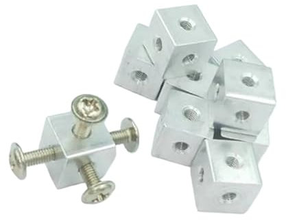 M3 M4 M5 M6 M8 M10 Sechsseitige Aluminium-Verbindungsmuttern mit festem Block Acrylblock-Chassis-Komponenten for elektrische Vierkantmutter(25X25X25-M8 1pc)