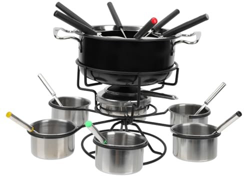 LAPYAPPE Stainless Steel Fire Boiler Electric Fondue for Cheese Chocolate Fondue