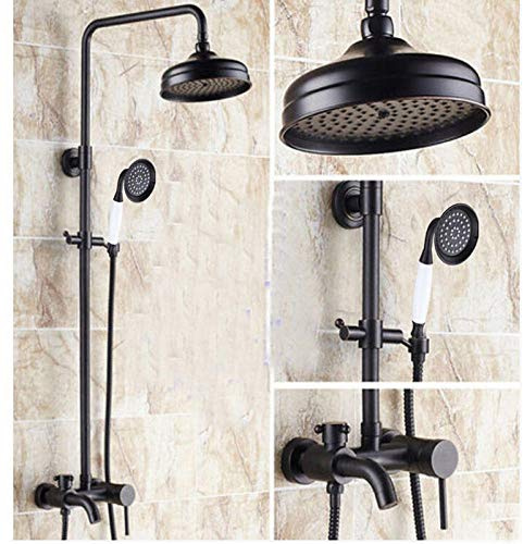 Ensemble de robinets de Douche de Salle de Bains en Bronze huilé, mitigeur de Baignoire, Colonne de Douche,