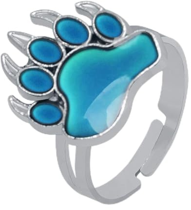 HAISENG Bär's Pfotenfarbe Ändern Stimmungsringe Mit Temperatur Emotionsgefühl Ringe Bands Verstellbar Für Frauen Mode Schmuck Emotionen Feeling Bands