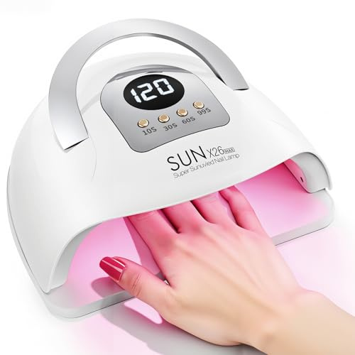 380W UV lampe für gelnägel, professionelle uv nagellampe Mit 81 Perlen / 4 Timer, uv nagellampe Mit Intelligente Sensor, LED-Display, Nagelwerkzeuge mit Griff, Die ideale Wahl für Anfänger und Profis.