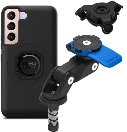 Quad Lock Fork Stem Motorcycle Phone Mount (V2) with MAG Phone Case and Vibration Dampener for Galaxy S22