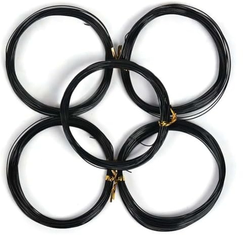5 rollos de alambre negro for entrenamiento bonsáis, diámetro 2, a mm, aluminio for manualidades, longitud 10 metros, adecuado for fijar ramas en jardinería(Diameter 2.5mm)