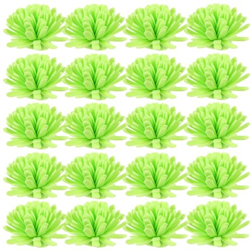Sewroro Difusor de Aceites Esenciales Pequeño de 5 Cm, 100 Piezas de Flores Artificiales Tipo Crisantemo en Espuma PE Verde, para Aromaterapia en Dormitorio, Oficina y Hogar