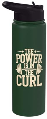 Hammer Curls Bodybuilding Fitness Workout Gym Stainless Steel Insulated Water Bottle