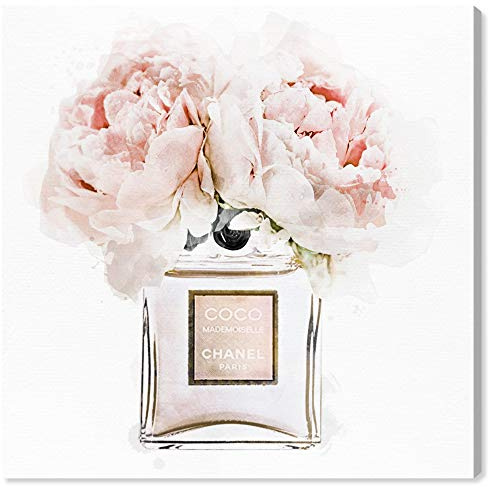 The Oliver Gal Artist Co. Fashion and Glam Wall Art Canvas, 12 x 12, Gallery Wrapped, Dawn Morning Bouquet Peach