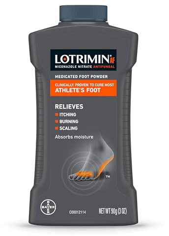 Lotrimin AF Athlete's Foot Antifungal Powder, Miconazole Nitrate 2% Treatment, Clinically Proven Effective Antifungal Treatment of Most AF, Jock Itch and Ringworm, 3 Ounces Bottle (Pack of 3)