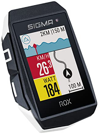 SIGMA ROX 11.1 EVO White Sensor Set | Fahrradcomputer kabellos GPS & Navigation inkl. Geschwindigkeits-, Herz- und Trittfrequenzsensoren | Outdoor GPS Navigation mit Höhenmessung