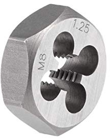 Schneideisen mit Gewinde M8 x 1,25 mm, Karbonstahl, konisch, metrisch, Präzisionsindex: 6 g
