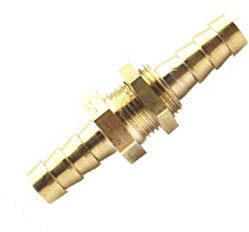 PYouo-Messing Schlauchverbinder Schlauchkupplung Bulkhead Messing Barbed Rohr Rohrfitting, Rohrinnendurchmesser 6 8 10 12 14 16 mm, for Brennstoff Gas-Wasser-Kupfer, Dickes Material ( Size : 10mm )