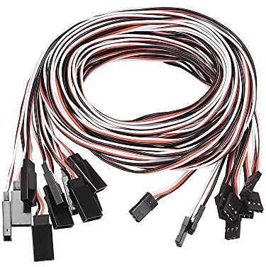 sourcing map 10pcs 3-Pin Servo Extension Cable Cord Connector Lead Wire Male to Female 22AWG 30-Cores Servo Receiver Wire