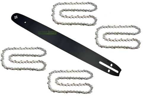 45 cm (18 tum); 1,5 mm; 0,33 tum; 72 TG bar + 4 x kedja kompatibel med Husqvarna Makita Oleomac Solo