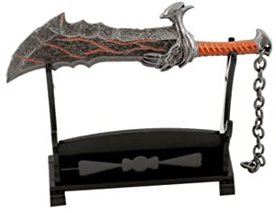 hanaiette 1 unidad Llavero modelo de espada, hacha, martillo de trueno, arma de la espada del caos de God of War con soporte de exhibición (modelo estándar 2)