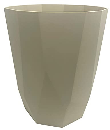 JMS we create smile- 8L Litre Stylish Modern Circular Waste Paper Bin - Lightweight Waste Basket Garbage Plastic Trash Can Dustbin For Home, Office, Dorm Room, Bedroom Desk ((Mocha)
