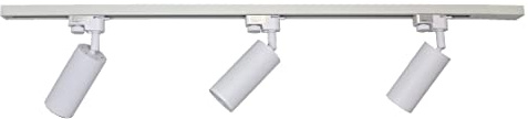 BlueLeon Schienensystem BL-2WT Komplettset, Lampen, Deckenstrahler, Spotlight, Deckenspot, Strahler, LED Spot mit 3x GU10-Deckenstrahler und 1m Schiene, erweiterbar, Aluminium, weiß