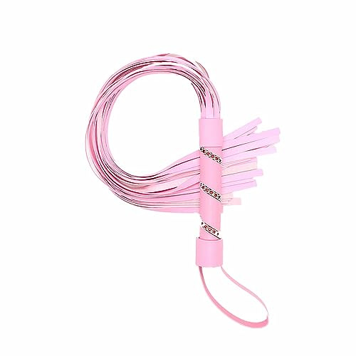 Adefeect Peitsche SM Flogger Erotisch Paare Flirten Sexspielzeug Lederpeitsche Paare Spanking Peitschen Leder Peitsche Erwachsene Sex Spielzeug Cosplay für Paare (Rosa)