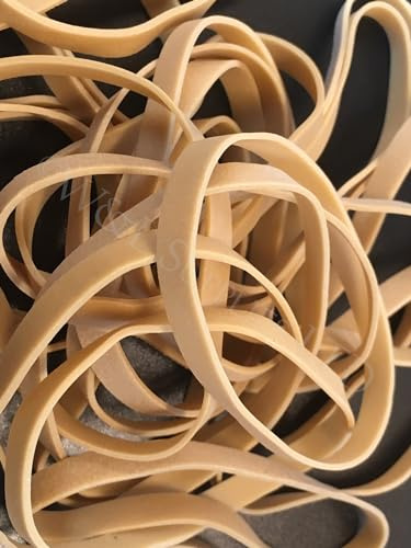 Premium No.62 Rubber Bands - 60mm x 6mm - Natural, Red, Blue, Green - 454g (Colour: Natural)